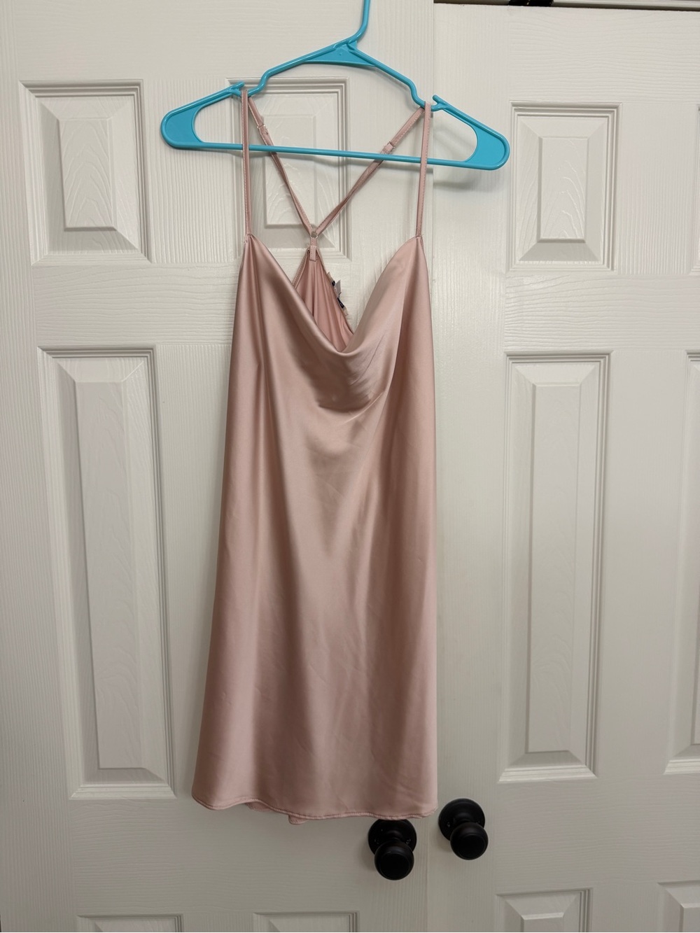 She + Sky Satin Cowl Slip Dress - Blush